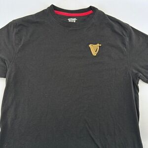 Guinness Harp Embroidered Black T Shirt XS 100 Percent Recycled Materials